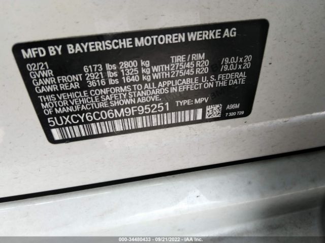 5UXCY6C06M9F95251 BMW X6 Xdrive40i