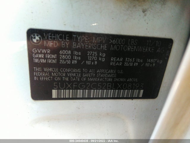 5UXFG2C52BLX08193 BMW X6 35i