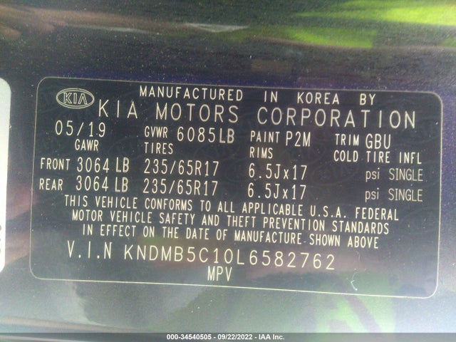 2020 Kia Sedona, VIN: KNDMB5C10L6582762