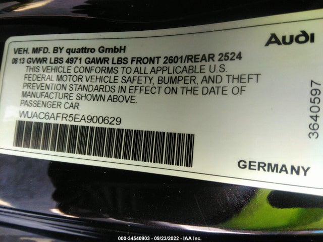 2014 Audi RS 5, VIN: WUAC6AFR5EA900629