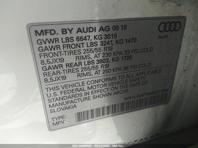Audi Q7 2019 WA1LAAF78KD011984 Image 11
