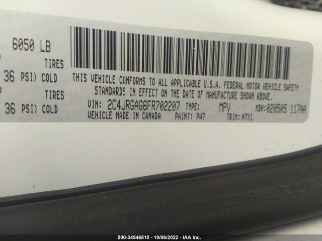 2015 Ram Cargo Van, VIN: 2C4JRGAG6FR702207