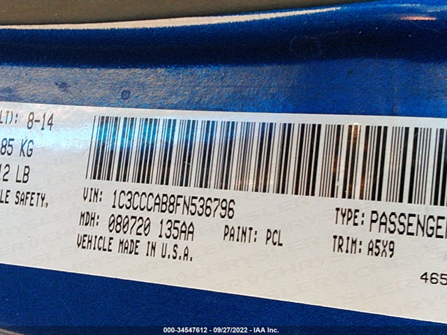 1C3CCCAB8FN536796 Chrysler 200 Limited