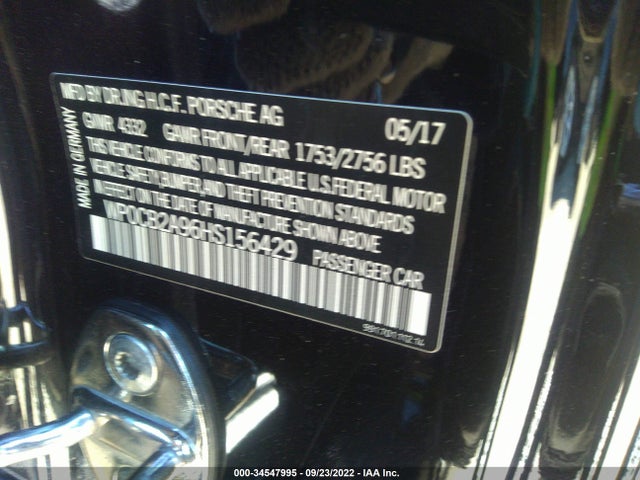2017 Porsche 911, VIN: WP0CB2A96HS156429