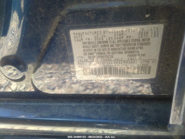 Nissan SENTRA SR 2017 3N1AB7AP6HY250706 Image 9