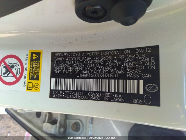 Lexus Es 350 4dr Sdn 2013 JTHBK1GG7D2020931 Image 9