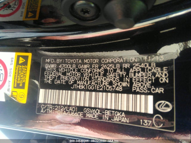 Lexus ES 350 2014 JTHBK1GG1E2105748 Image 11