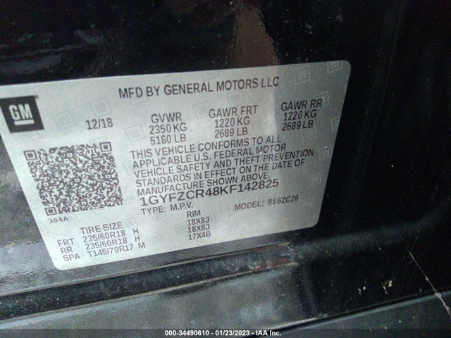 2019 Cadillac XT4, VIN: 1GYFZCR48KF142825