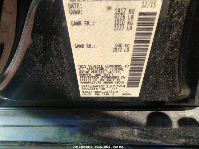 Nissan Altima 2.5 Sv 2016 1N4AL3AP8GC137744 Image 9