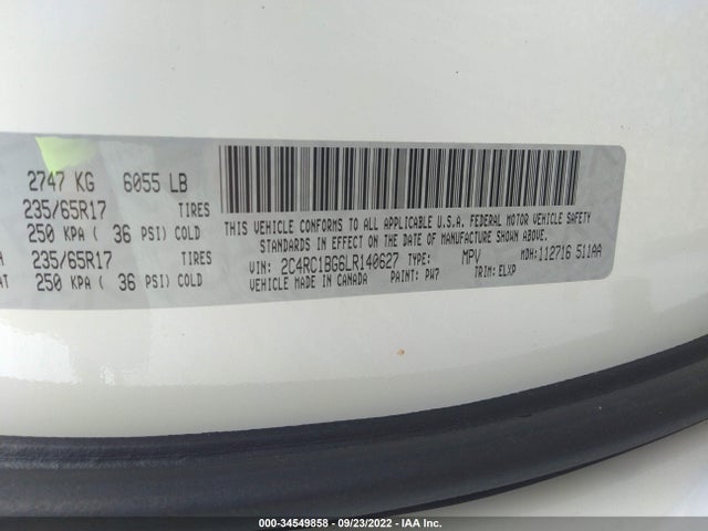Chrysler Pacifica Touring L 2020 2C4RC1BG6LR140627 Image 9