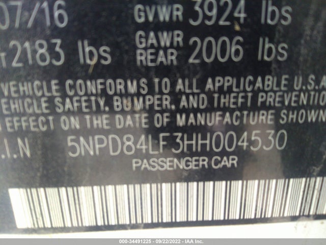 Hyundai ELANTRA SE 2017 5NPD84LF3HH004530 Image 9
