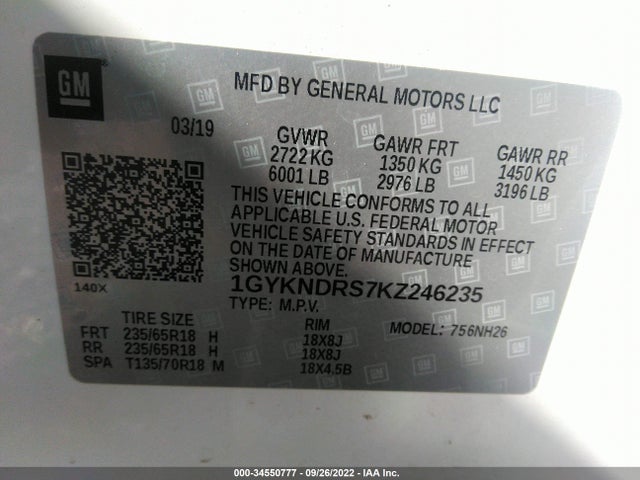Cadillac XT5 2019 1GYKNDRS7KZ246235 Image 10