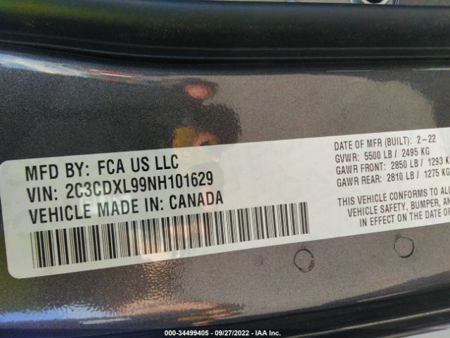 2C3CDXL99NH101629 Dodge Charger Srt Hellcat Widebody
