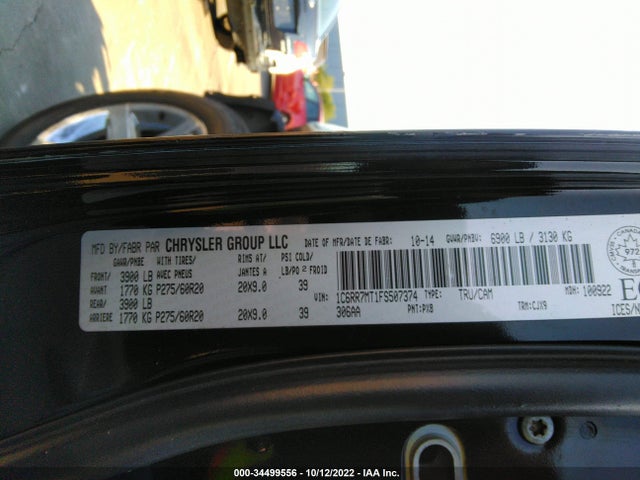 2015 RAM 1500 SPORT VIN: 1C6RR7MT1FS507374