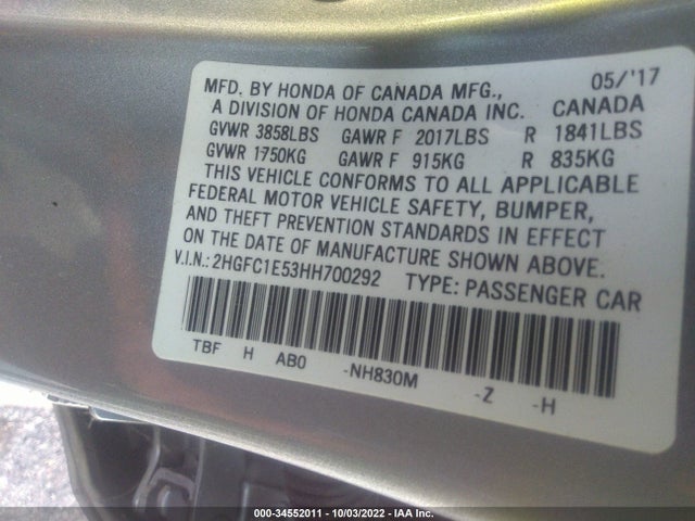 Honda Civic Sedan Si 2017 2HGFC1E53HH700292 Image 9