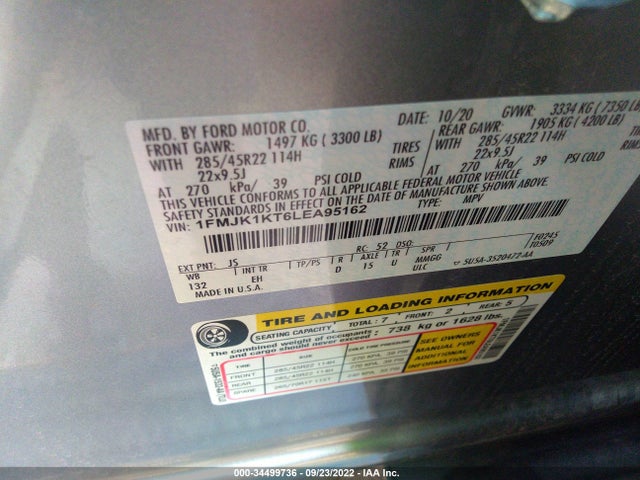 2020 Ford Expedition, VIN: 1FMJK1KT6LEA95162