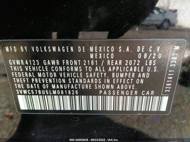 3VWC57BU5LM081826 Volkswagen Jetta S/se/r-line