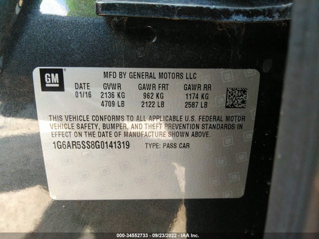 2016 Cadillac CTS, VIN: 1G6AR5SS8G0141319