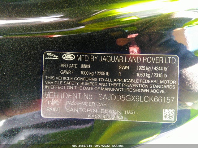 2020 Jaguar F-TYPE, VIN: SAJDD5GX9LCK66157