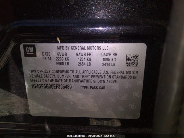 2014 Buick LaCrosse, VIN: 1G4GF5G30EF305489