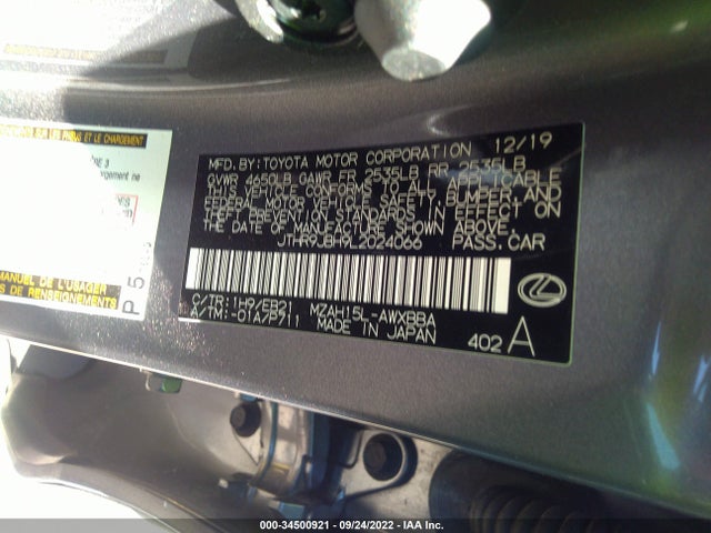 2020 Lexus UX, VIN: JTHR9JBH9L2024066