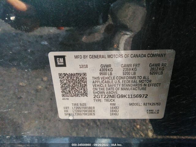 2GT22NEG9K1156972 GMC SIERRA 2500HD