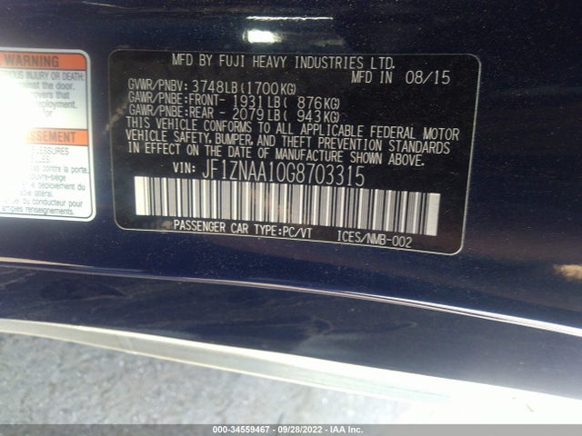 2016 Scion FR-S, VIN: JF1ZNAA10G8703315