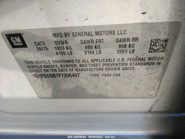 Chevrolet CRUZE LTZ 2015 1G1PG5SB7F7296407 Image 14