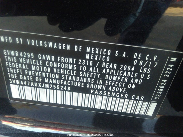 2018 Volkswagen Golf GTI, VIN: 3VW447AUXJM255248