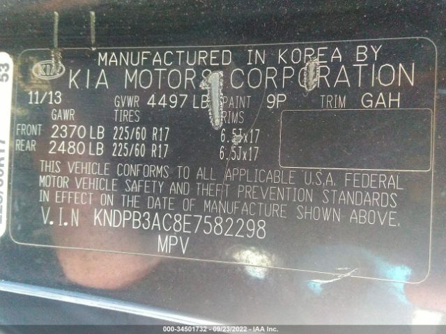 KNDPB3AC8E7582298 KIA Sportage Lx