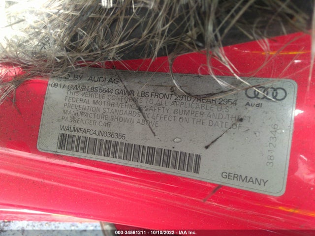 2018 Audi S7, VIN: WAUWFAFC4JN036355