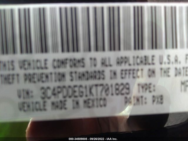 3C4PDDEG1KT701829 Dodge JOURNEY GT