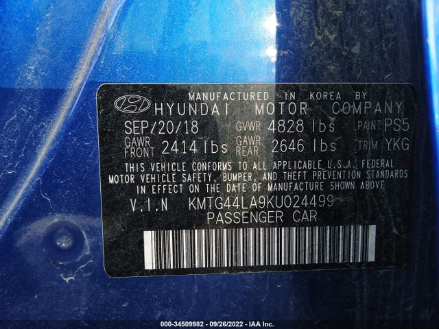 2019 Genesis G70, VIN: KMTG44LA9KU024499