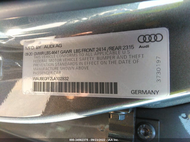 2020 Audi A3, VIN: WAUBEGFF2LA102832