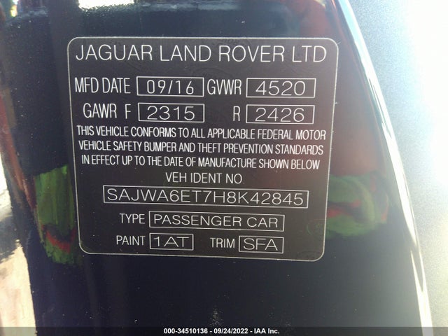 2017 Jaguar F-TYPE, VIN: SAJWA6ET7H8K42845