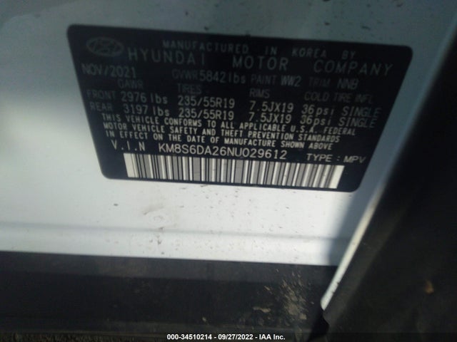 2022 Hyundai Santa Fe, VIN: KM8S6DA26NU029612