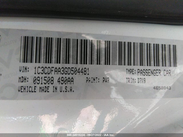 Dodge DART SE 2016 1C3CDFAA3GD504481 Image 10