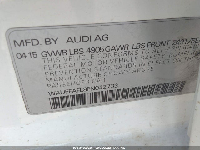 WAUFFAFL8FN042733 Audi A4 Premium Plus