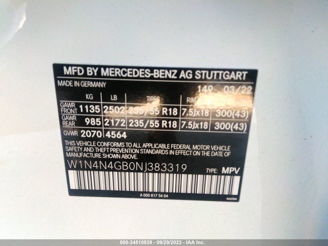 2022 Mercedes-Benz GLA-Class, VIN: W1N4N4GB0NJ383319