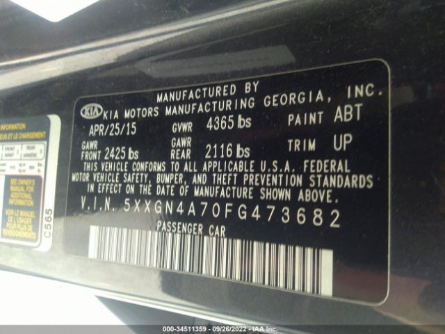 5XXGN4A70FG473682 KIA OPTIMA EX