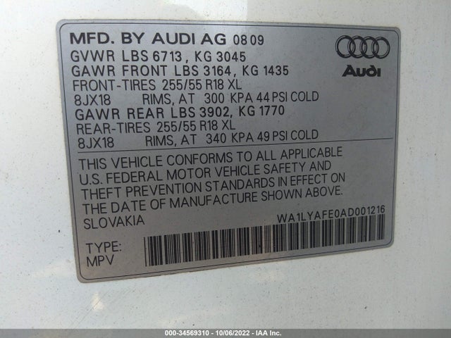WA1LYAFE0AD001216 Audi Q7