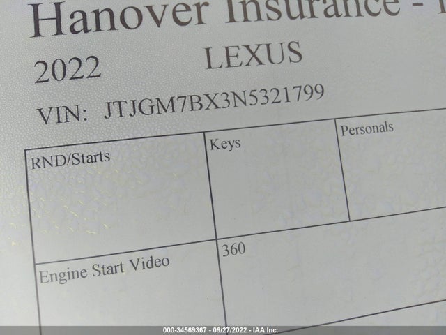 2022 Lexus GX, VIN: JTJGM7BX3N5321799