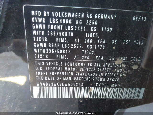 Volkswagen Tiguan 2014 WVGBV3AX8EW506358 Image 10