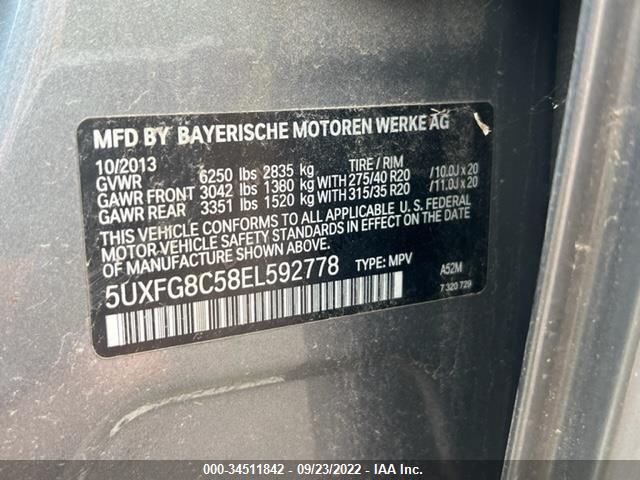 2014 BMW X6, VIN: 5UXFG8C58EL592778