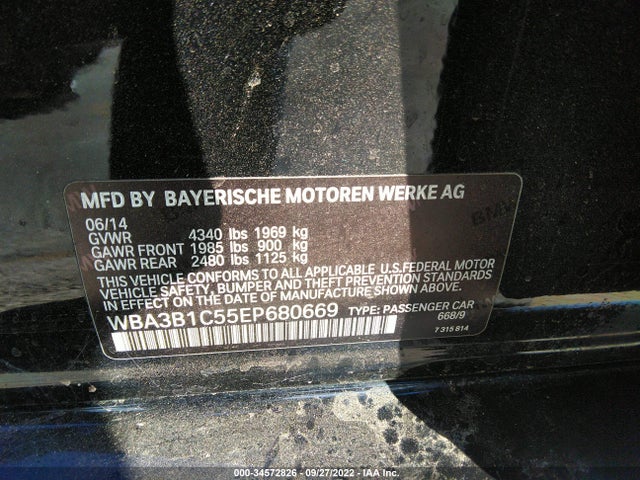 WBA3B1C55EP680669 BMW 3 Series 320i