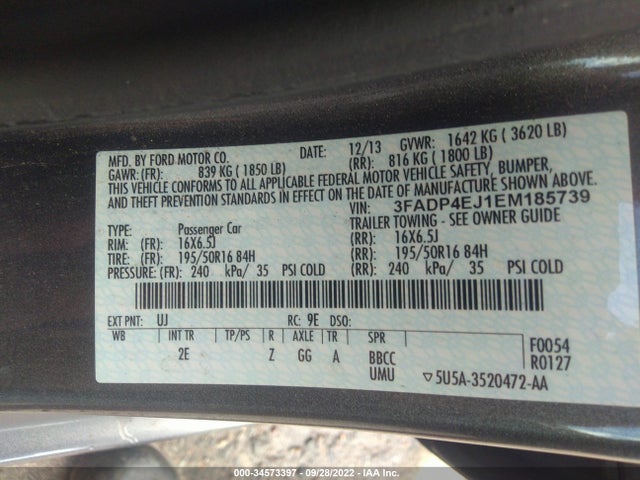 Ford 2014 2014 3FADP4EJ1EM185739 Image 25
