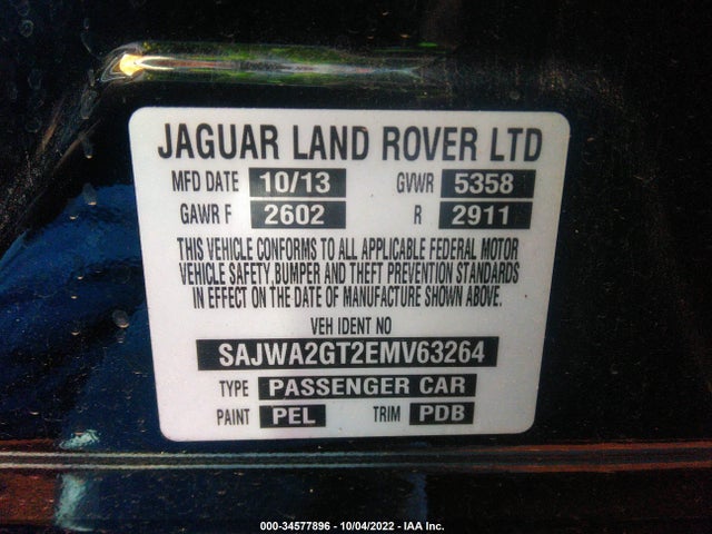 2014 Jaguar XJ, VIN: SAJWA2GT2EMV63264