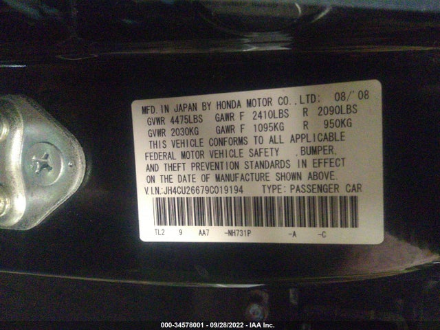 Acura TSX 2009 JH4CU26679C019194 Image 10