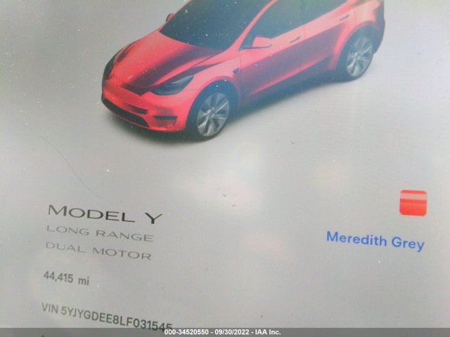 2020 Tesla Model Y, VIN: 5YJYGDEE8LF031545