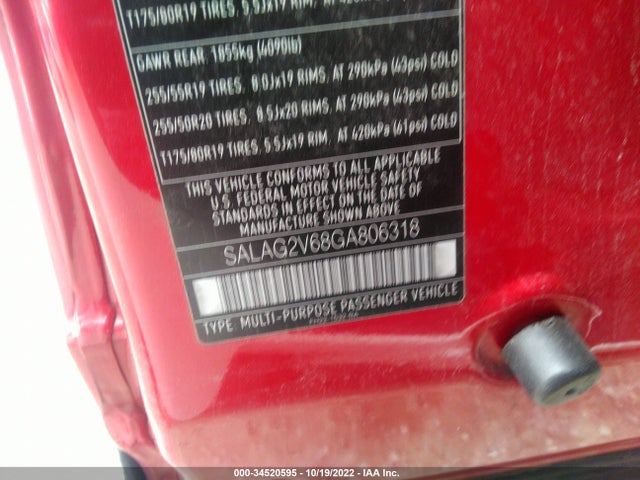 2016 Land Rover LR4, VIN: SALAG2V68GA806318
